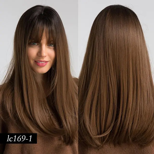 Synthetic Long Brown Wig